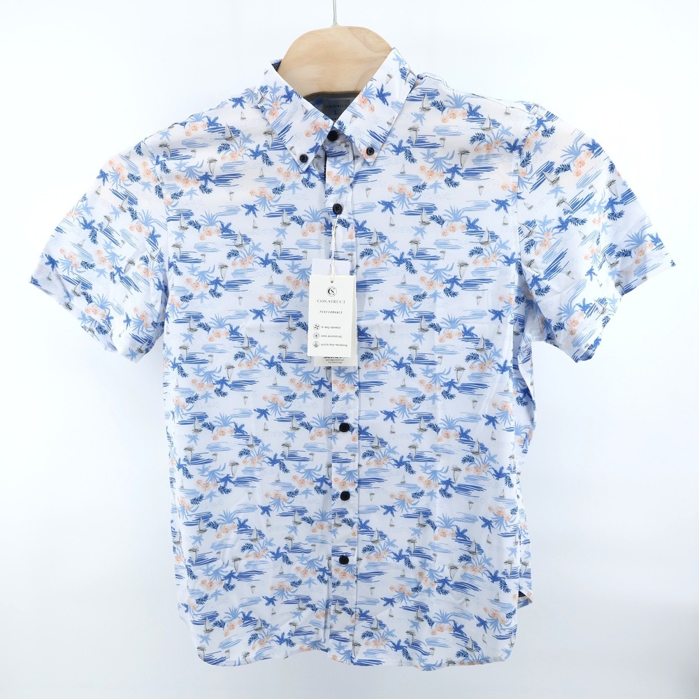 CONSTRUCT Performance Tropical Short Sleeve Butto… - image 2
